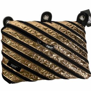 ZipIt metallic 3 ring zipper pouch